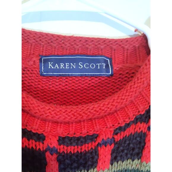 Vintage Karen Scott Red Winter / Christmas Sweater - Picture 5 of 5